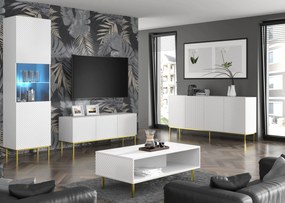 TV skrinka/stolík C 3D 150 Rowanna (biela lesklá + čierna). Akcia -21%. Vlastná spoľahlivá doprava až k Vám domov. 1125049