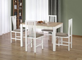 Jedálenský stôl Kymberly (dub sonoma + biela) (pre 4 osoby). Vlastná spoľahlivá doprava až k Vám domov. 770745