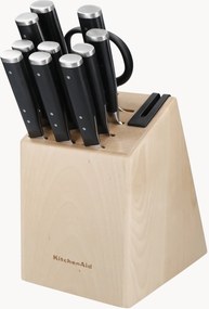 Stojan na nože z brezového dreva's kuchynskými nožmi KitchenAid, 12 ks