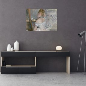 Sklenený obraz - Berthe Morisot, Woman at Her Toilette, reprodukcia (70x50 cm)
