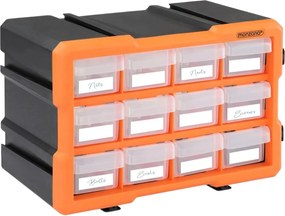 Organizér Damir s 12 priehradkami čierny/oranžový