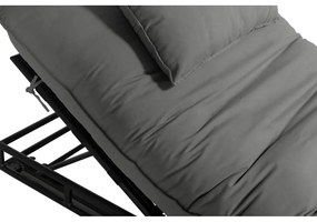 Tmavosivé kovovo-polstrované záhradné ležadlo Emma – Hartman