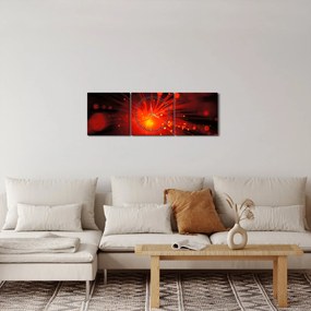 Obraz iskrenie abstrakcie (s hodinami) (90x30 cm)