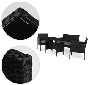 ZÁHRADNÝ SET MURIEL ČIERNY POHOVKA + 2 x KRESLO + STÔL