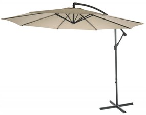 Slnečník Acerra Ø 3m polyester/oceľ - krémová so stojanom
