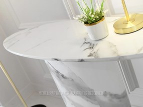 Konzolový stolík Belka Kons (biely mramor). Akcia -19%. Vlastná spoľahlivá doprava až k Vám domov. 1110798