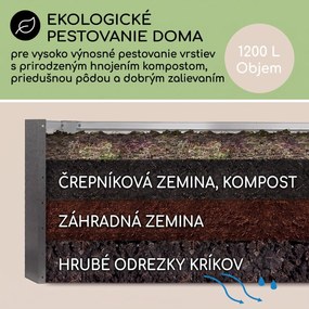 Blumfeldt High Grow Straight vyvýšený záhon 200x60x100 cm 1200 l oceľ