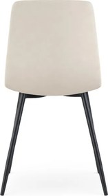 Sada ôsmich jedálenských stoličiek LIVO zamatové, béžové / čierne nohy (8 ks)