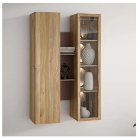 Nástenná polica INAR dub/hnedá