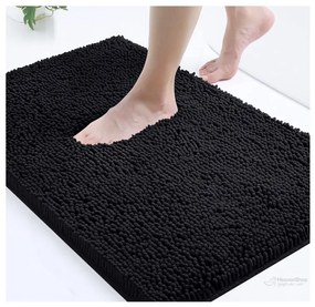 BISK Erga Basic, kúpeľňová predložka 80x50 cm, model 6 Chenille Rolled, čierna, ERG-08686