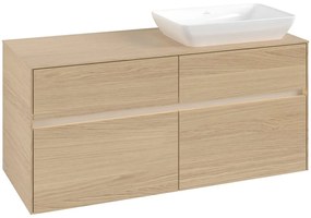 VILLEROY &amp; BOCH Collaro závesná skrinka pod umývadlo na dosku (umývadlo vpravo), 4 zásuvky, s LED osvetlením, 1200 x 500 x 548 mm, Nordic Oak, C114B0VJ