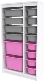 Organizér na hračky Dremonka 6 (biela + sivá + ružová). Akcia -22%. Vlastná spoľahlivá doprava až k Vám domov. 1124281