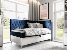 Kontinentálna posteľ Junior Gerdise 3, Strana: pravá, Rozmer postele: 100x200, Dostupné poťahy: ekokoža Soft 017 (biela) + Fresh 11