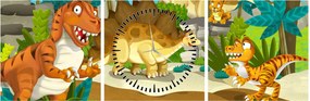 Obraz - Dinosauria (s hodinami) (90x30 cm)