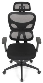 Kancelárska ergonomická stolička GRANT - sieť, látka, čierna