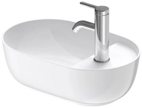 DURAVIT Luv oválna umývadlová misa s otvorom na boku, obojstranné, bez prepadu, 420 x 270 mm, biela, s povrchom WonderGliss, 03814200001