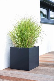 Kvetináč BLOCK, sklolaminát, 50x50x50 cm, antracit