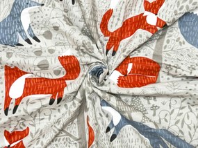 Krepové obliečky do postieľky Renforcé FOXIVA sivé Rozmer obliečky: 45 x 65 cm | 90 x 140 cm