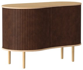 Nízka komoda v dekore duba v hnedo-prírodnej farbe s posuvnými dverami 100x67 cm Audacious – UMAGE