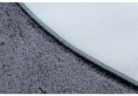 Okrúhly prateľný koberec LAPIN shaggy, protišmykový , čierna / slonová kosť Veľkosť: kruh 100 cm