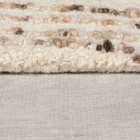 Hnedo-krémový vlnený koberec 160x230 cm Abstract Swirl – Flair Rugs