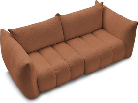 Oranžová pohovka z textílie buklé 234 cm Azra – Bobochic Paris