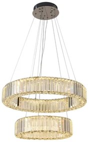 LED Stmievateľný luster na lanku LED/65W/230V 3000-6500K chróm + diaľkové ovládanie