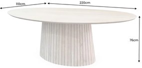 Luxusný jedálenský stôl ART DEKO 220 cm – masívne mango a akácia, oválny