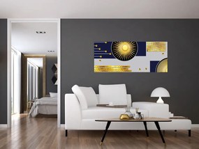 Obraz - Zlaté kruhy (120x50 cm)