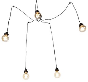 Inteligentné závesné svietidlo čierne s 5 svetlami vrátane Wifi G95 - Cava