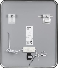 Dotykové nástěnné zrcadlo s LED osvětlením VEGA 65x80 cm černé