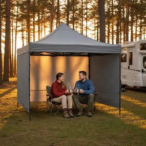 Nožnicový stan 3×3 m – záhradný pavilón pre veľtrhy, expresné akcie a catering, sivý Springos GP0003