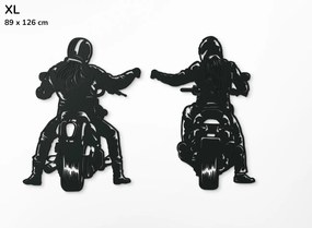 drevko Drevená nálepka Motorkári Rozmer obrazu: 32,5 x 46 cm, Farba dekorácie: Čierna