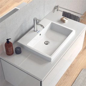 DURAVIT Vero Air zápustné umývadlo s otvorom (montáž zhora), s prepadom, 550 x 455 mm, biela, s povrchom WonderGliss, 03835500001