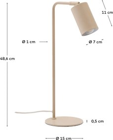 Béžová kovová stolová lampa (výška 49 cm) Manie – Kave Home