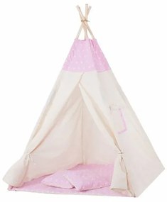 SPRINGOS Teepee stan pre deti SPRINGOS Ružový s hviezdami