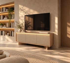 TV STOLÍK GALLIANO DUB BOLIVAR + CAPPUCCINO LED 154 cm