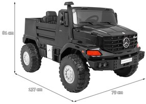 RAMIZ Elektrické autíčko Mercedes Benz Zetros - čierne - 2 x 60W / 12V - 12V/10Ah -2023