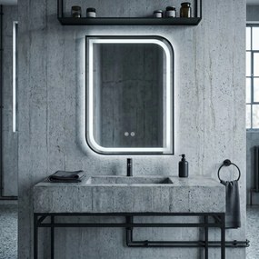 Rea Zone, LED zrkadlo, 50x70 cm, čierna matná, HOM-00302
