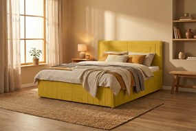 Postel FILI 140x200 cm Žltá S matracom