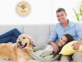 Dětské nástěnné hodiny Ami Zlatý retrívr 30 cm vícebarevné