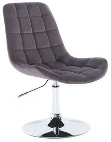 LuxuryForm DESIGN Stolička PARIS VELUR na striebornom tanieri - sivá