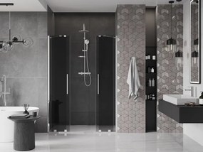 Mexen Velar Duo, posuvné sprchové dvere do otvoru 150 cm, 8mm šedé sklo, chrómová, 871-150-000-42-01