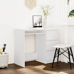 Písací stôl, biely 90x45x76 cm, drevotrieska