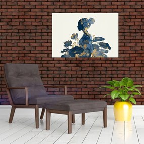 Obraz - Mramorový profil ženy (90x60 cm)