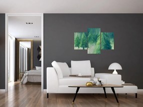 Obraz - Maľované ihličnany (90x60 cm)
