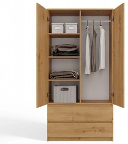 Šatníková skriňa Musecalo 1 (dub artisan). Akcia -20%. Vlastná spoľahlivá doprava až k Vám domov. 1132723