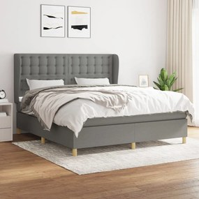 Boxspring posteľ s matracom tmavosivá 180x200 cm látka 3128862