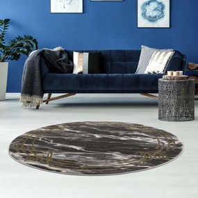 Dekorstudio Moderný okrúhly koberec NOA - vzor 9297 čierny Priemer koberca: 120cm
