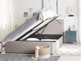 Manželská posteľ 140 cm ROFARIO (sivá) (umelá koža) (s roštom a úl. priestorom). Vlastná spoľahlivá doprava až k Vám domov. 1023483